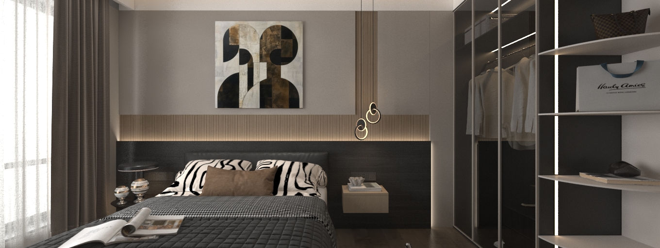 Clean modern studio room interior in Bandar Sunway